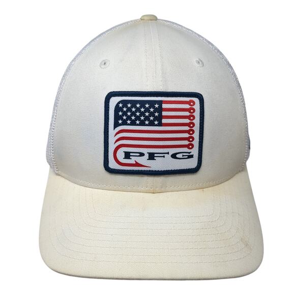 PFG Fitted Mesh Back Trucker Hat White XL Vent Holes Outdoor Columbia - Picture 1 of 9